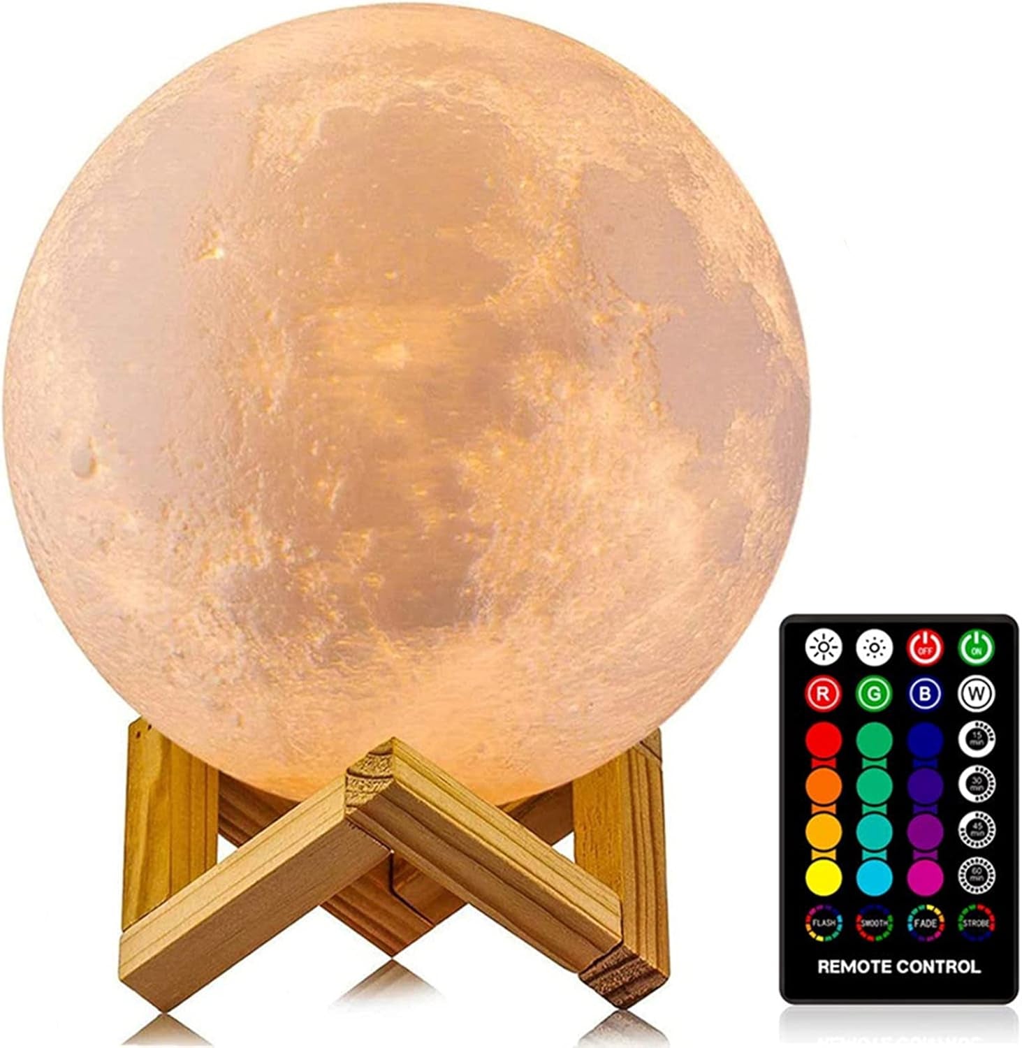 Lámpara Luna LED 3D con 16 Colores y Control Remoto para Dormitorio Infantil